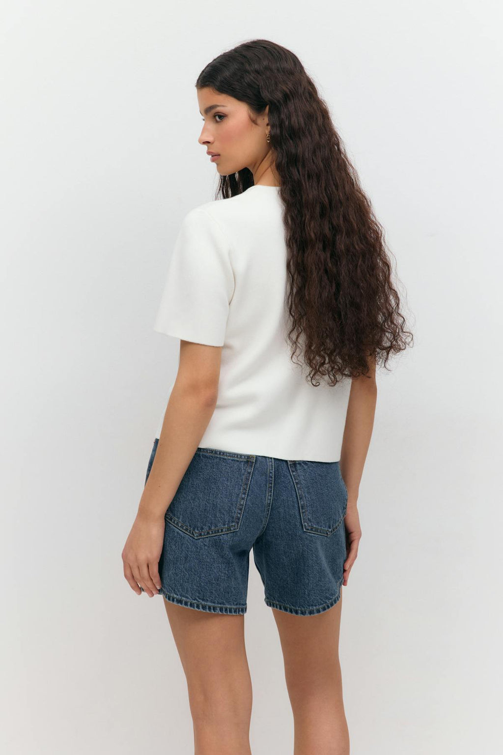 High waist denim shorts