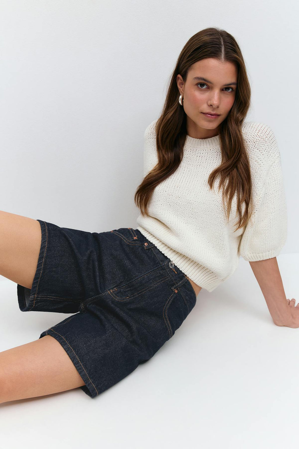 High waist denim shorts