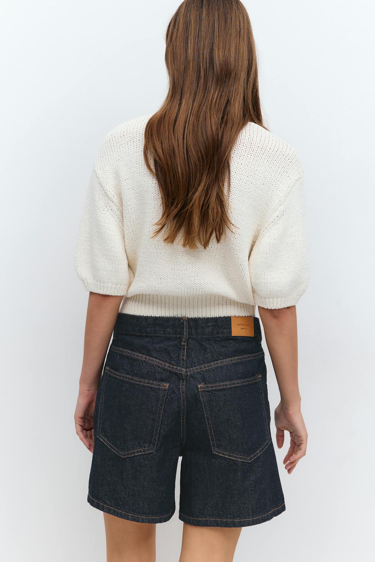High waist denim shorts