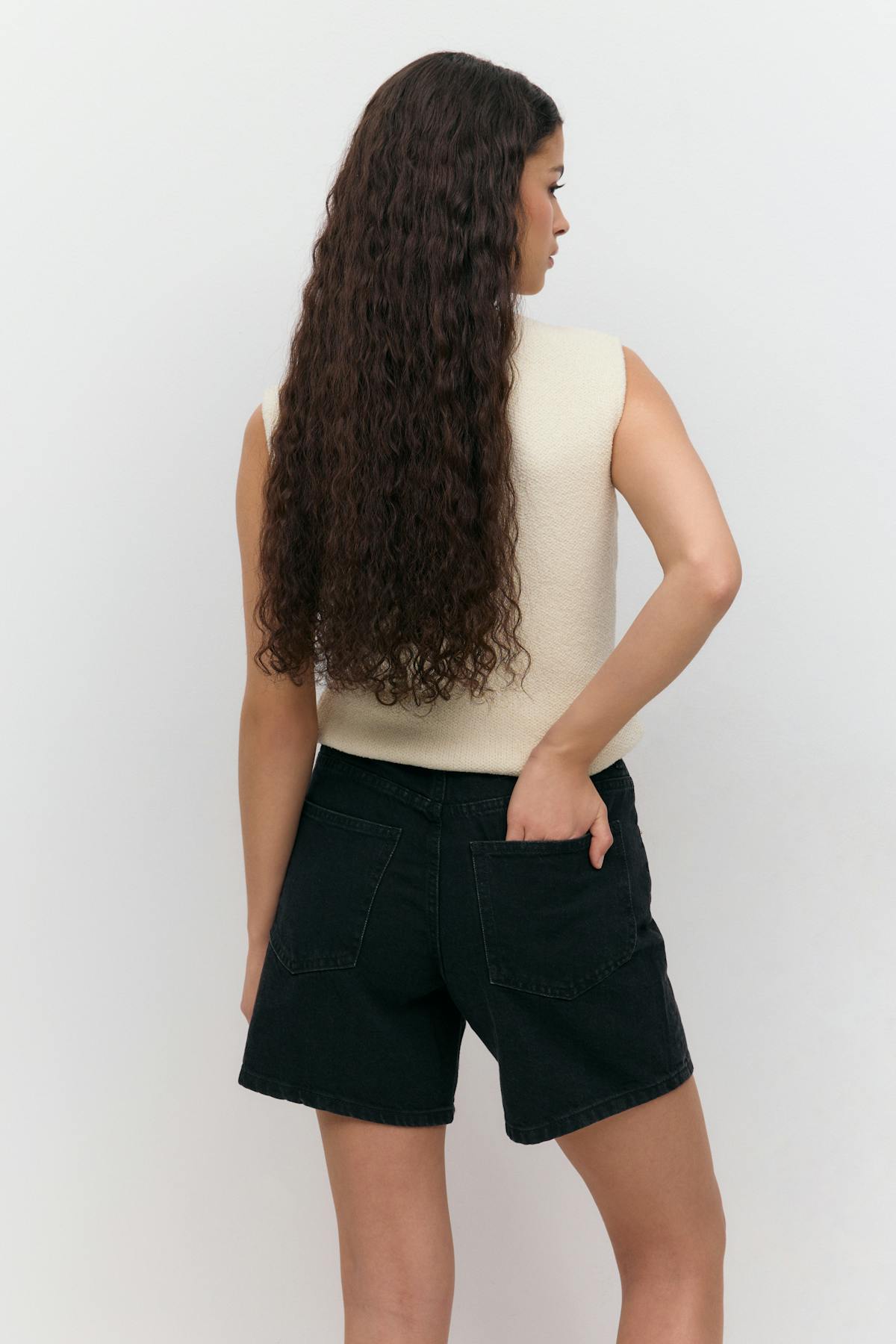 High waist denim shorts