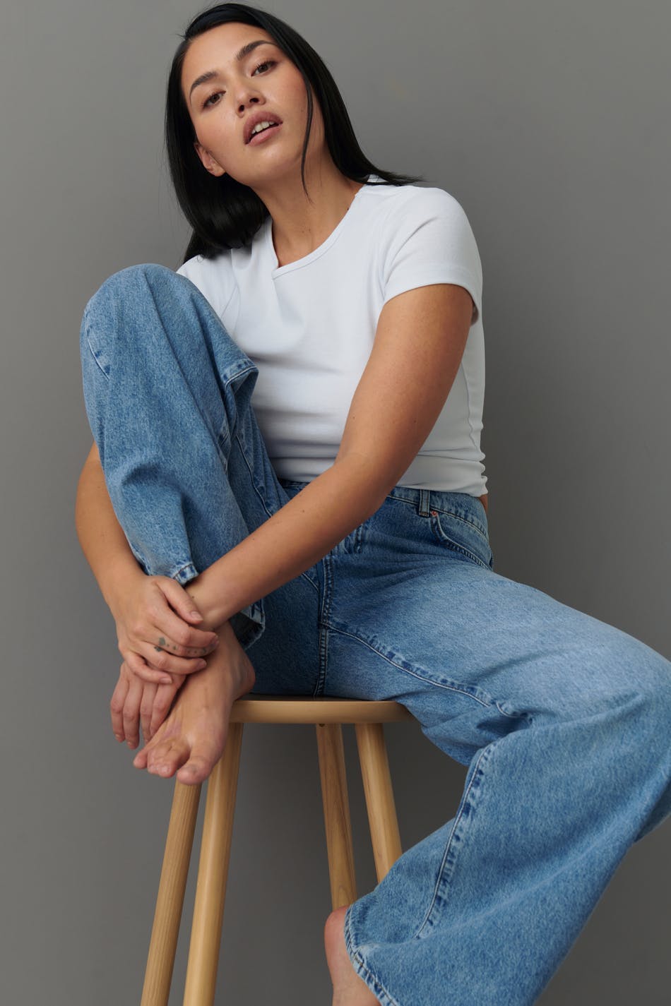 Low wide jeans