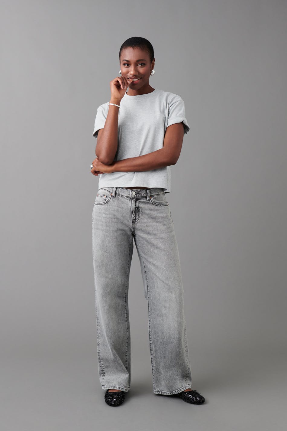 Low wide jeans