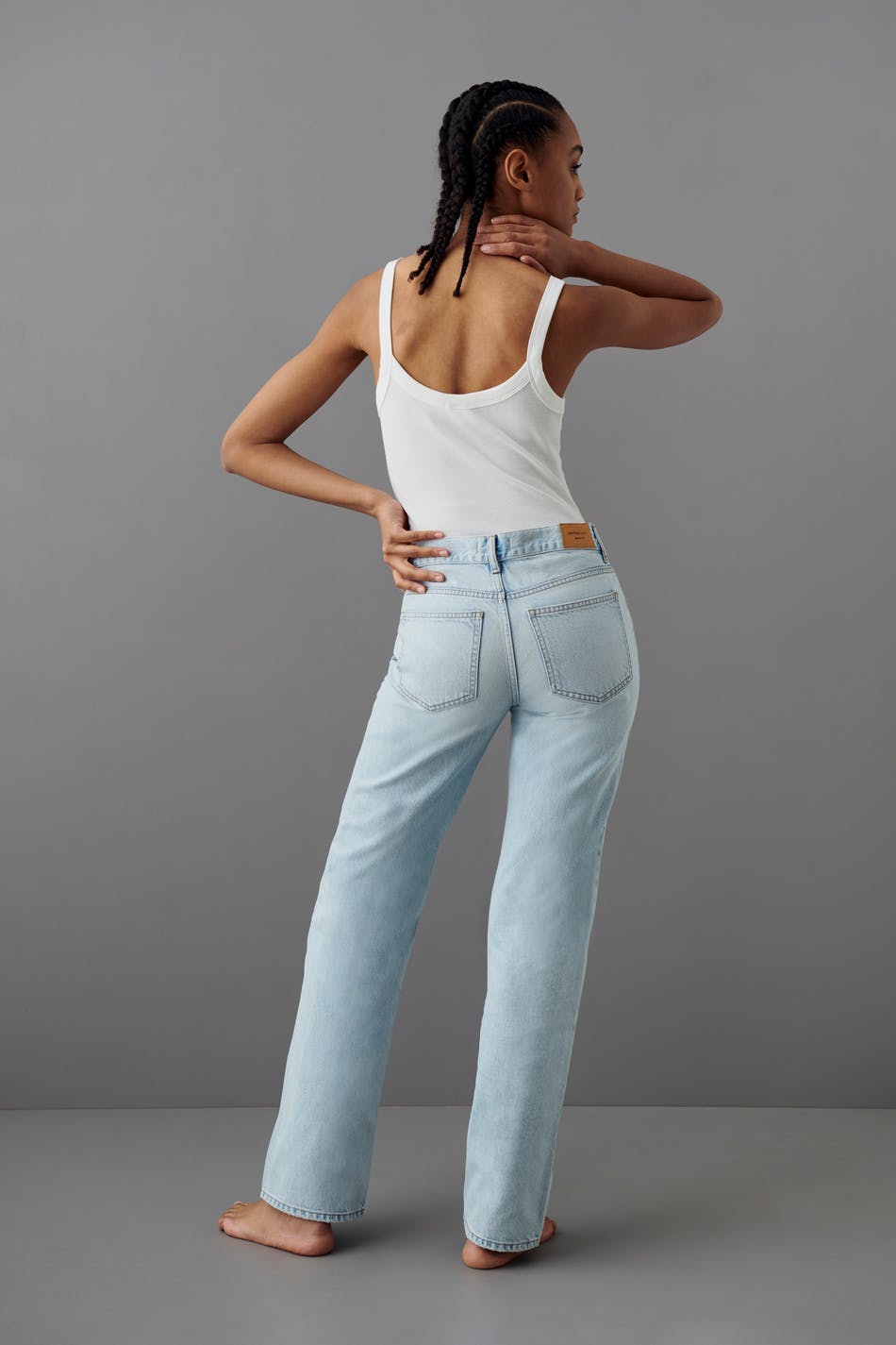 low straight jeans