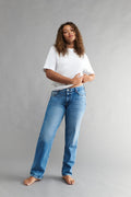 low straight jeans