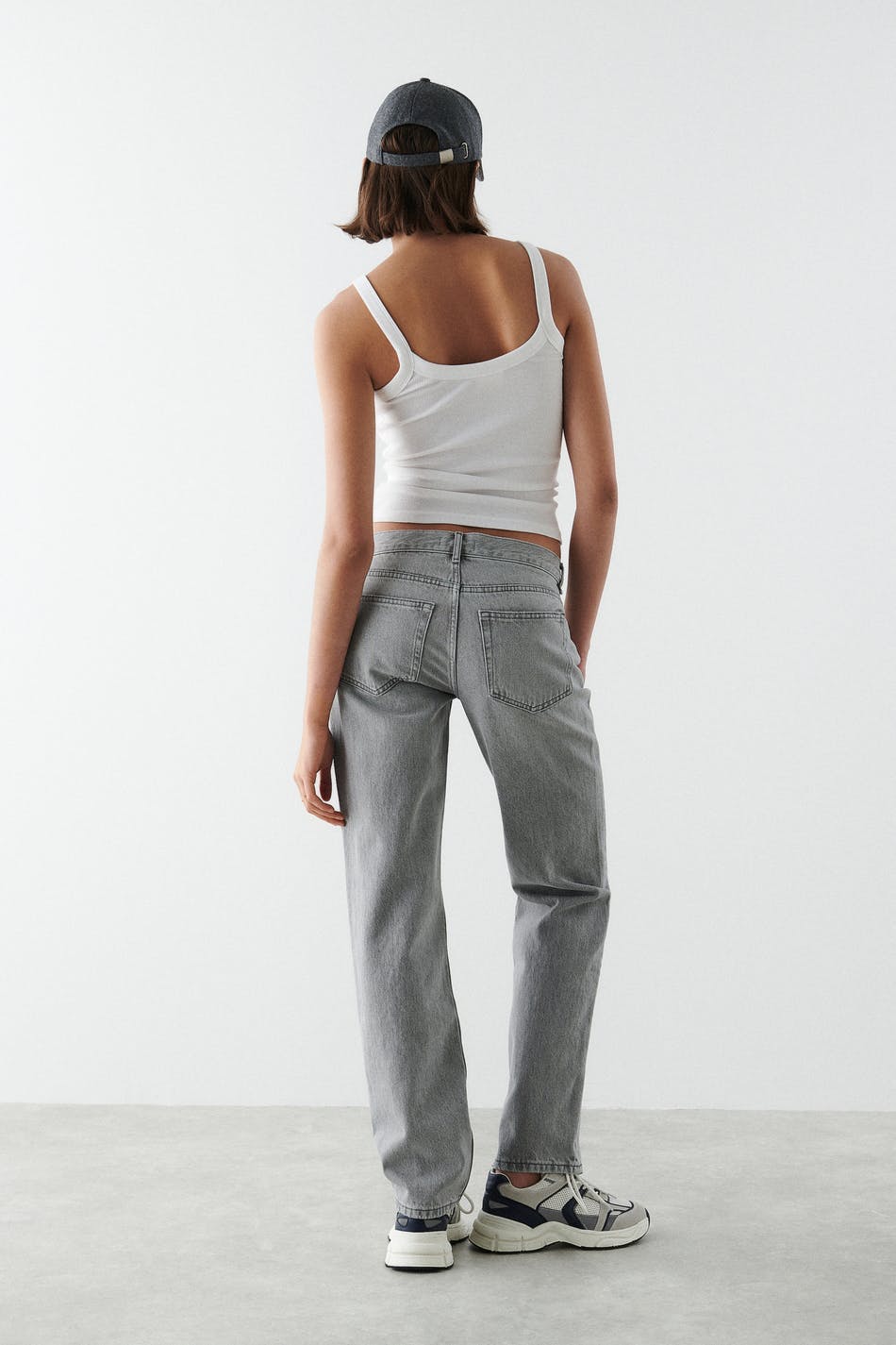 low straight jeans
