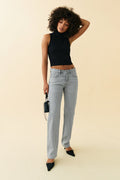 low straight jeans
