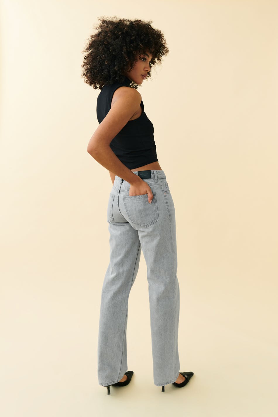 low straight jeans
