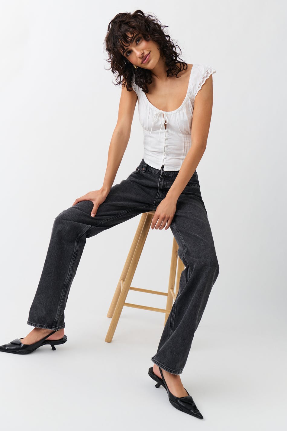 low straight jeans