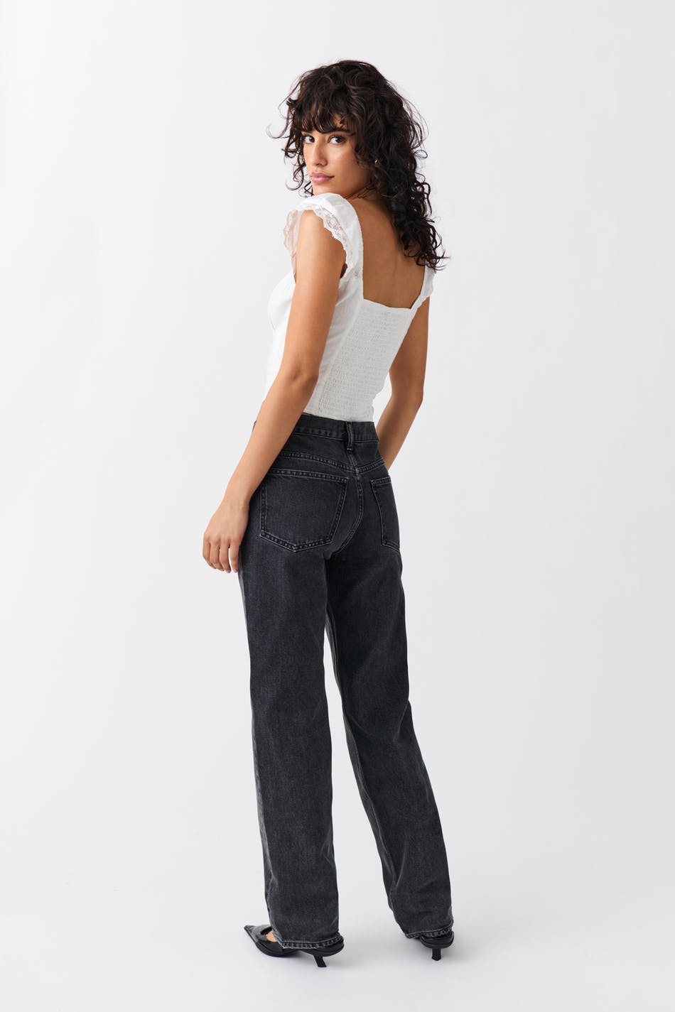 low straight jeans