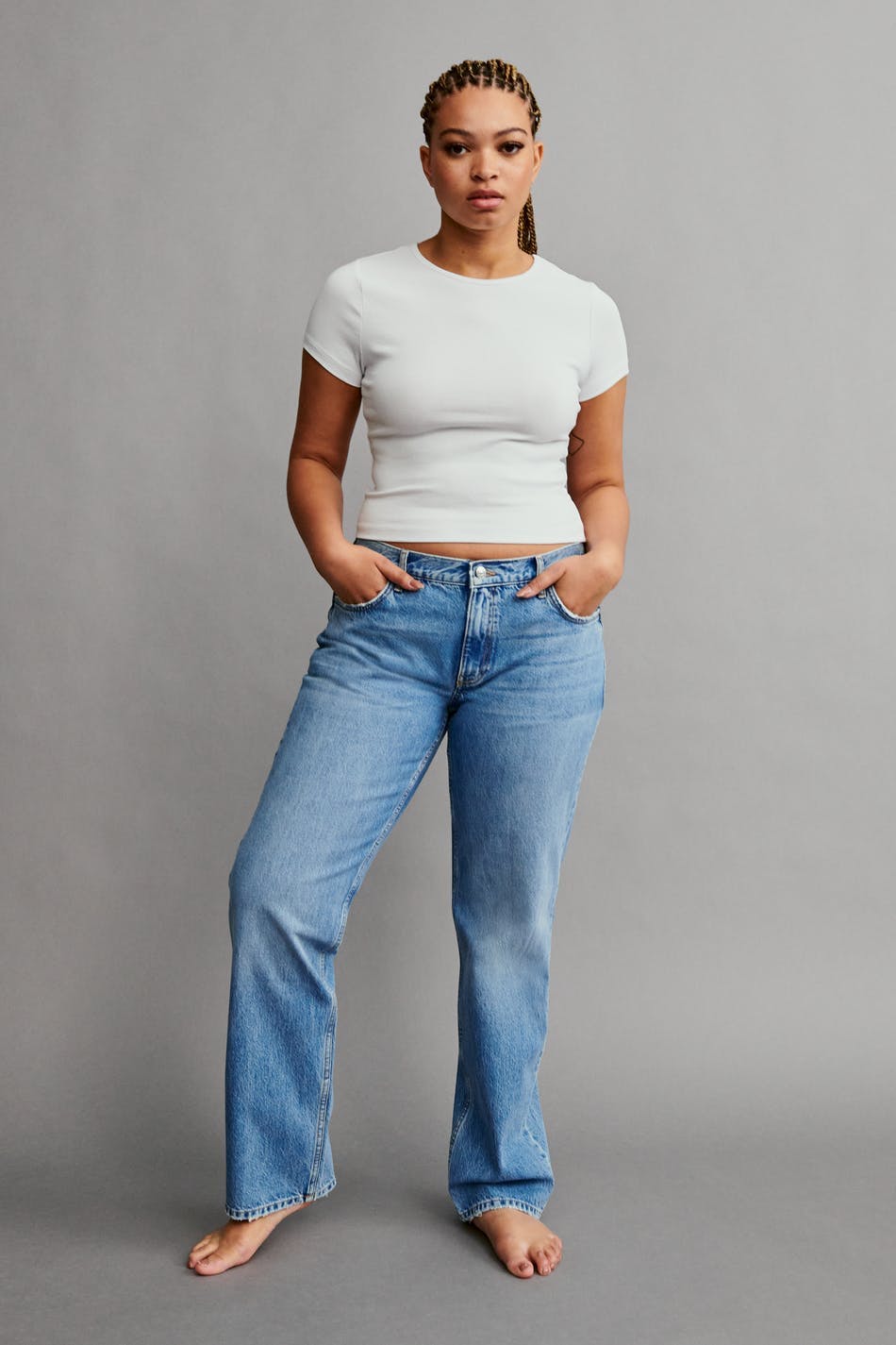 Low straight jeans