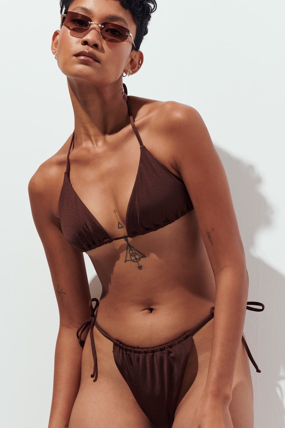 Shiny halterneck bikini triangle