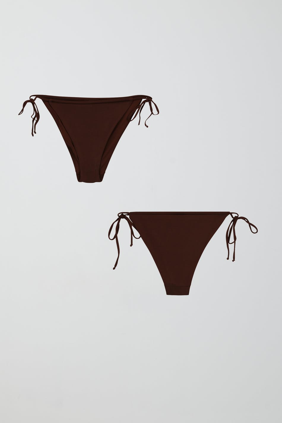 Shiny ruched tie bikini brief