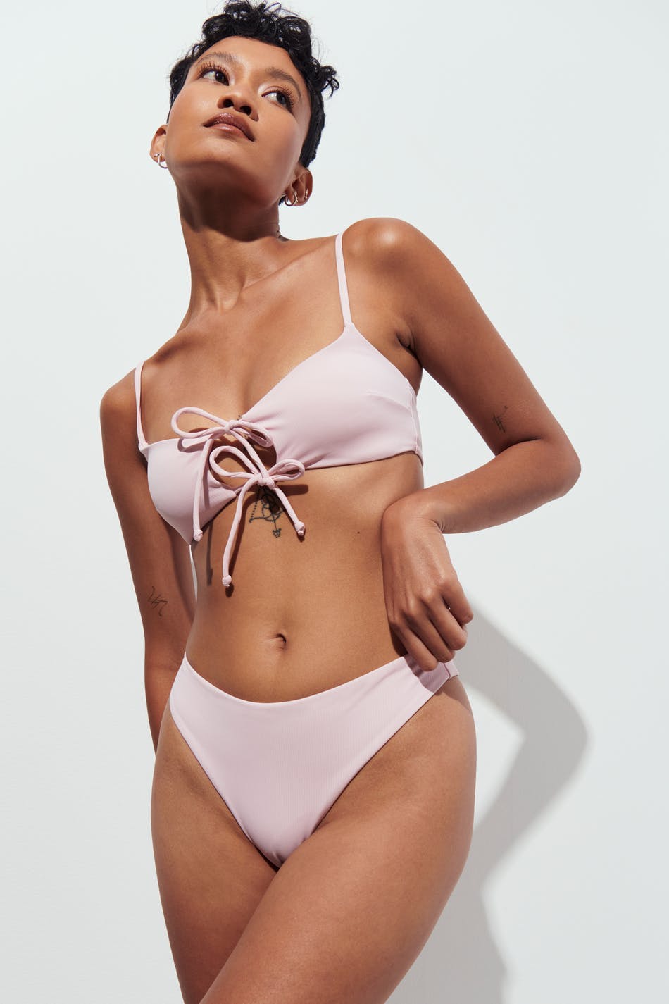 Rib tie bikini top