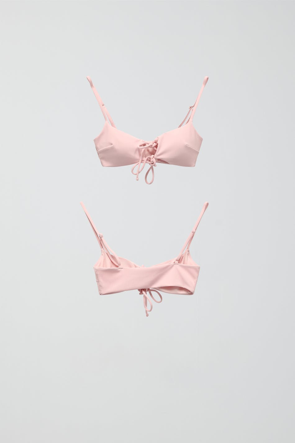 Rib tie bikini top