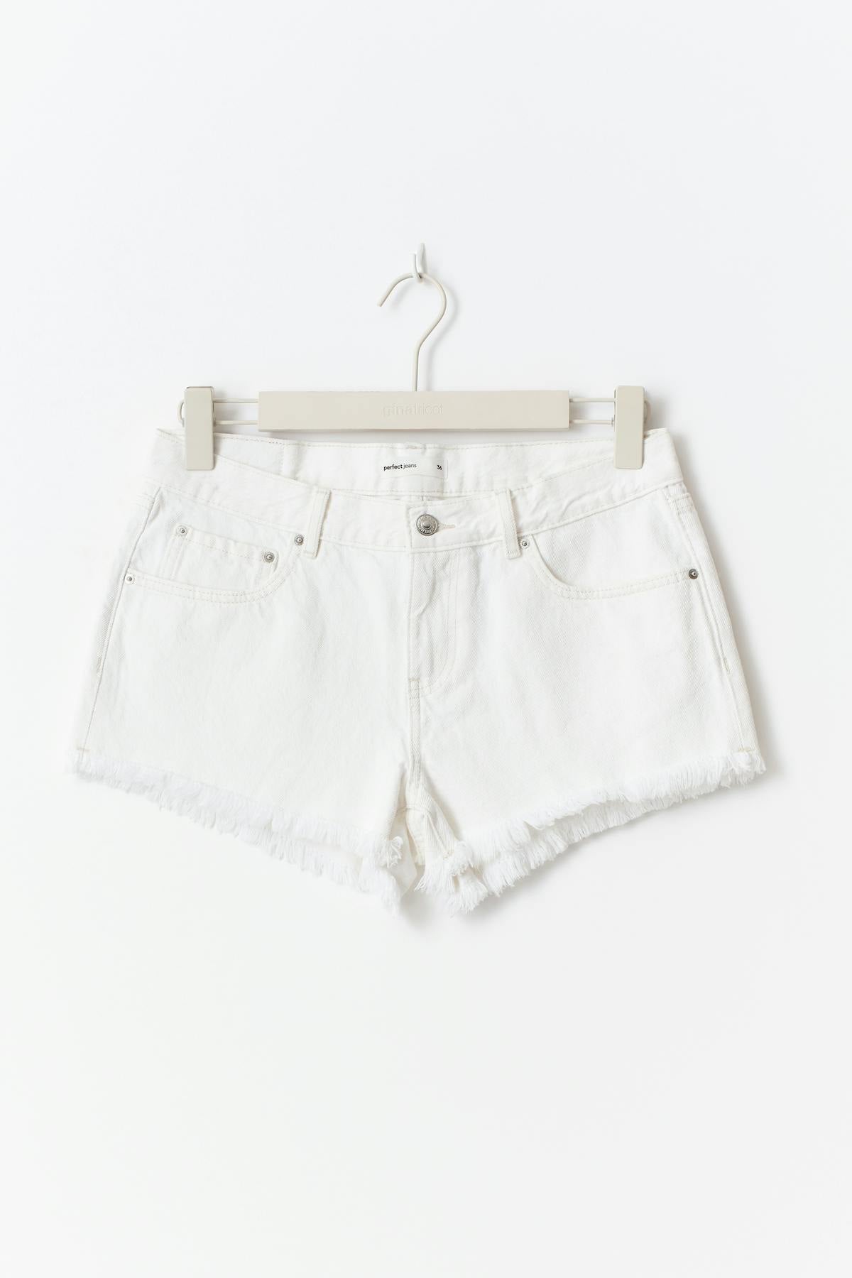 Low denim shorts