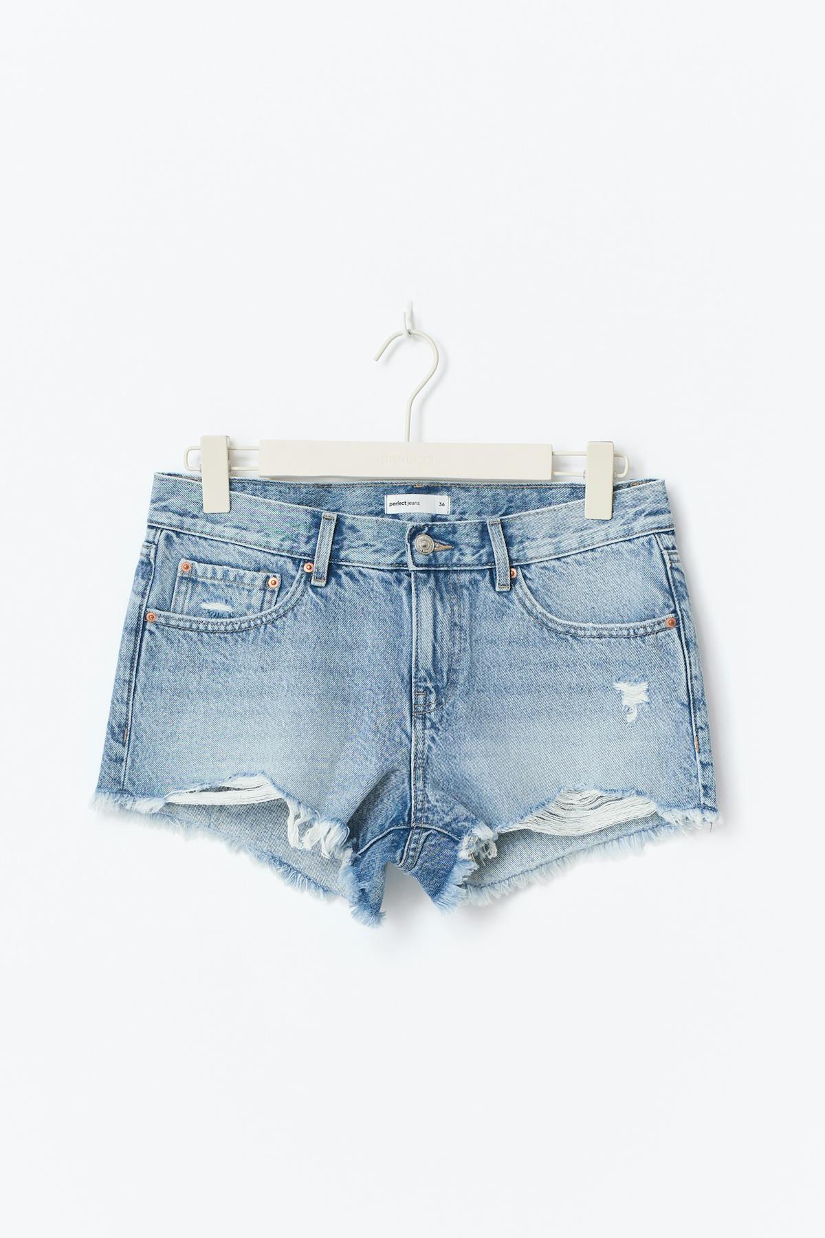 Low denim shorts