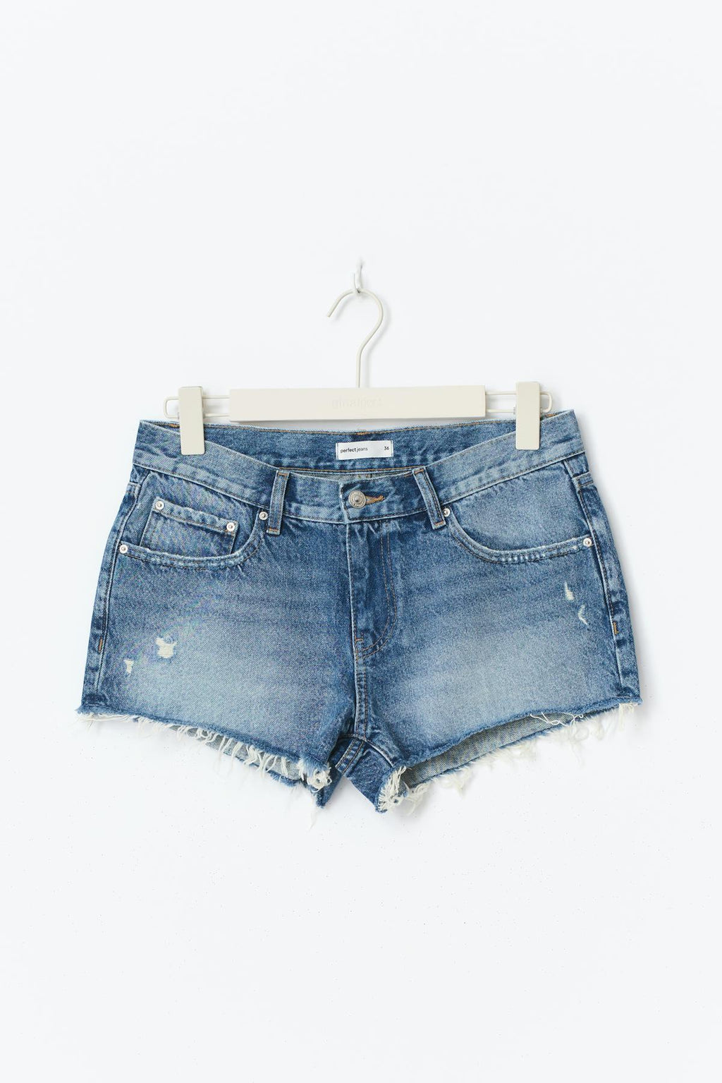 Low denim shorts