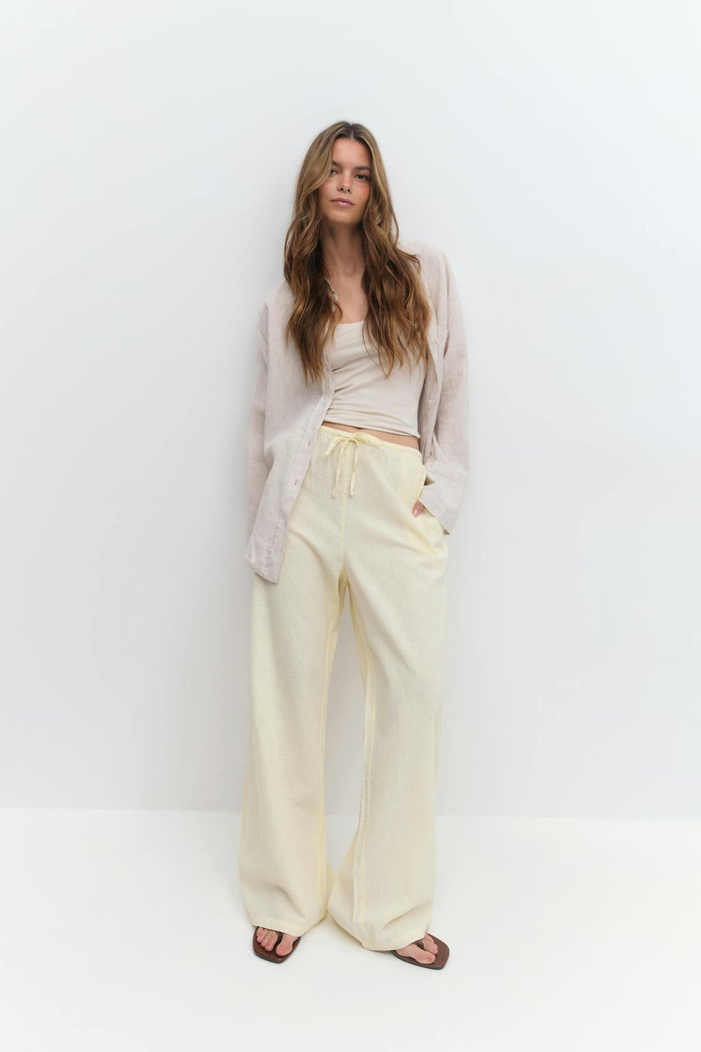 linen blend trousers