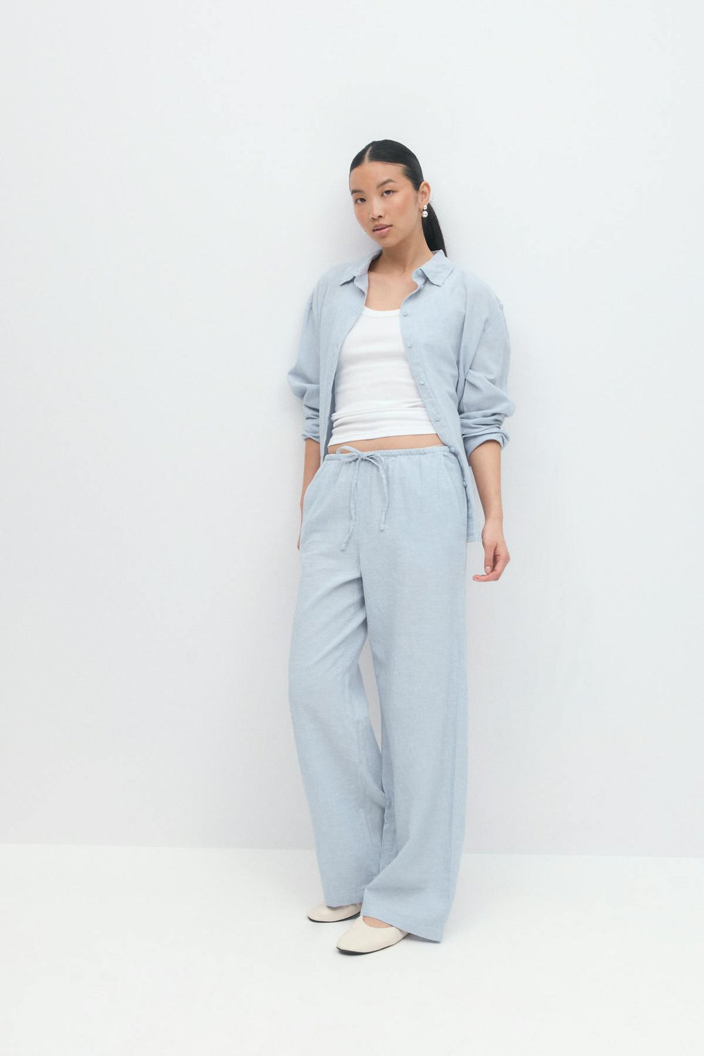 linen blend trousers