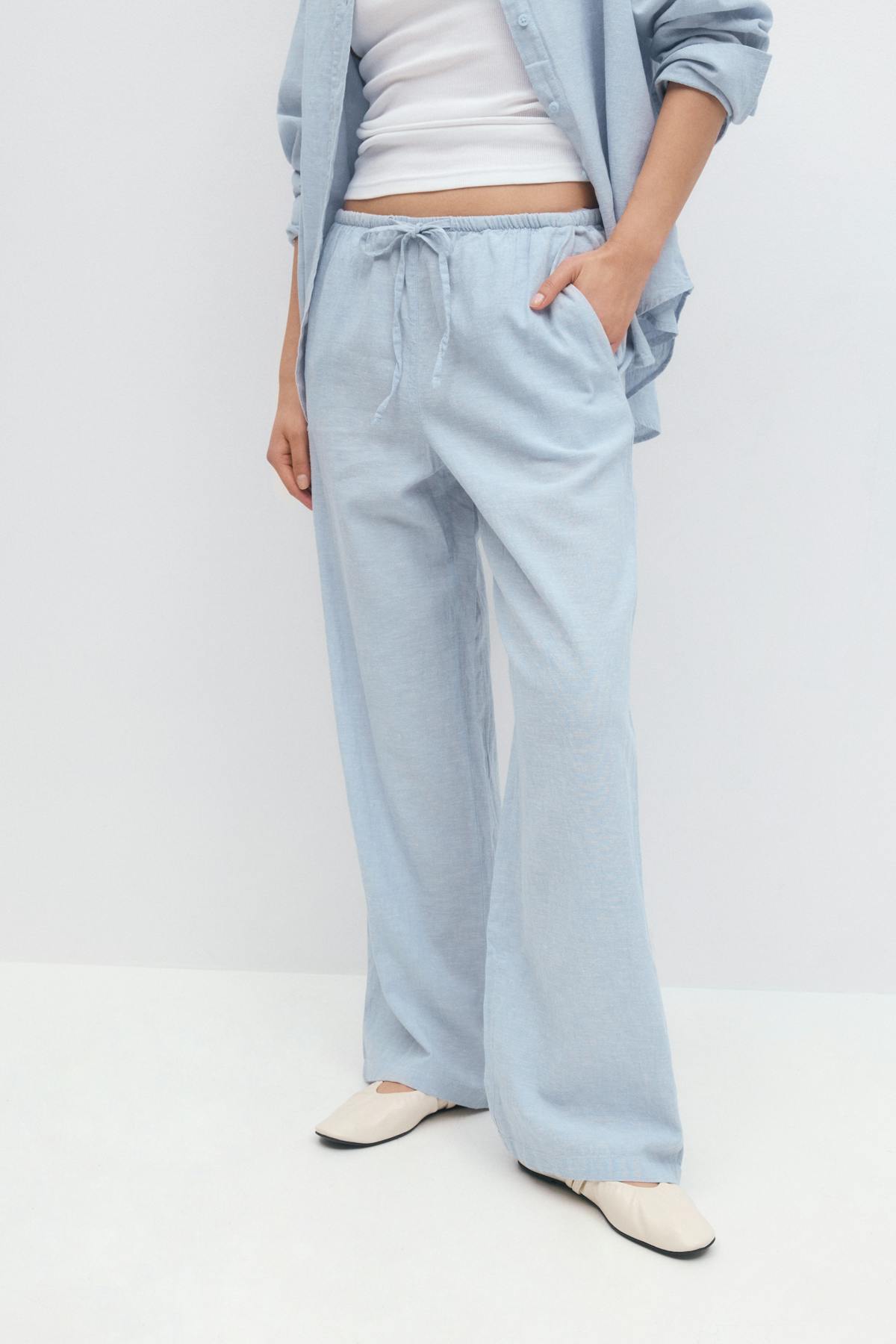 linen blend trousers