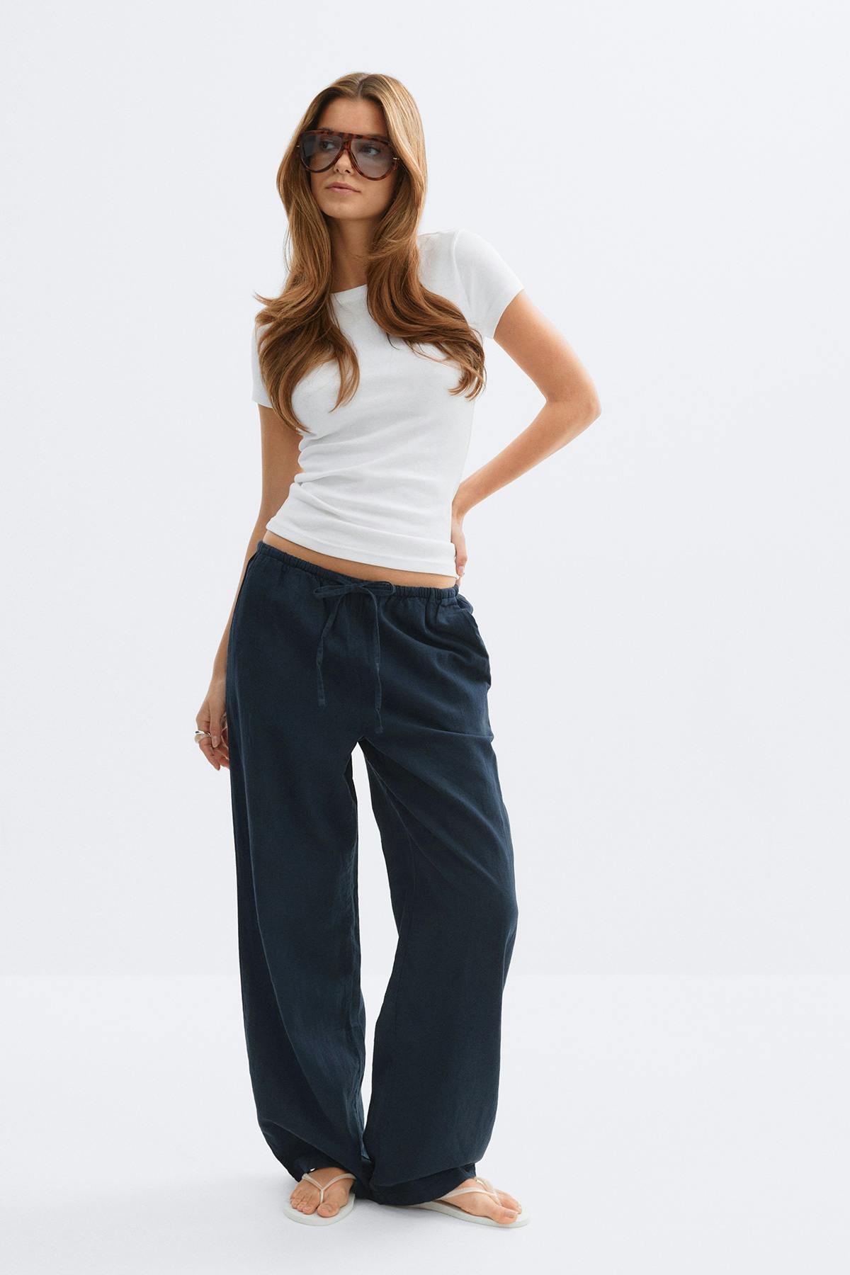 linen blend trousers