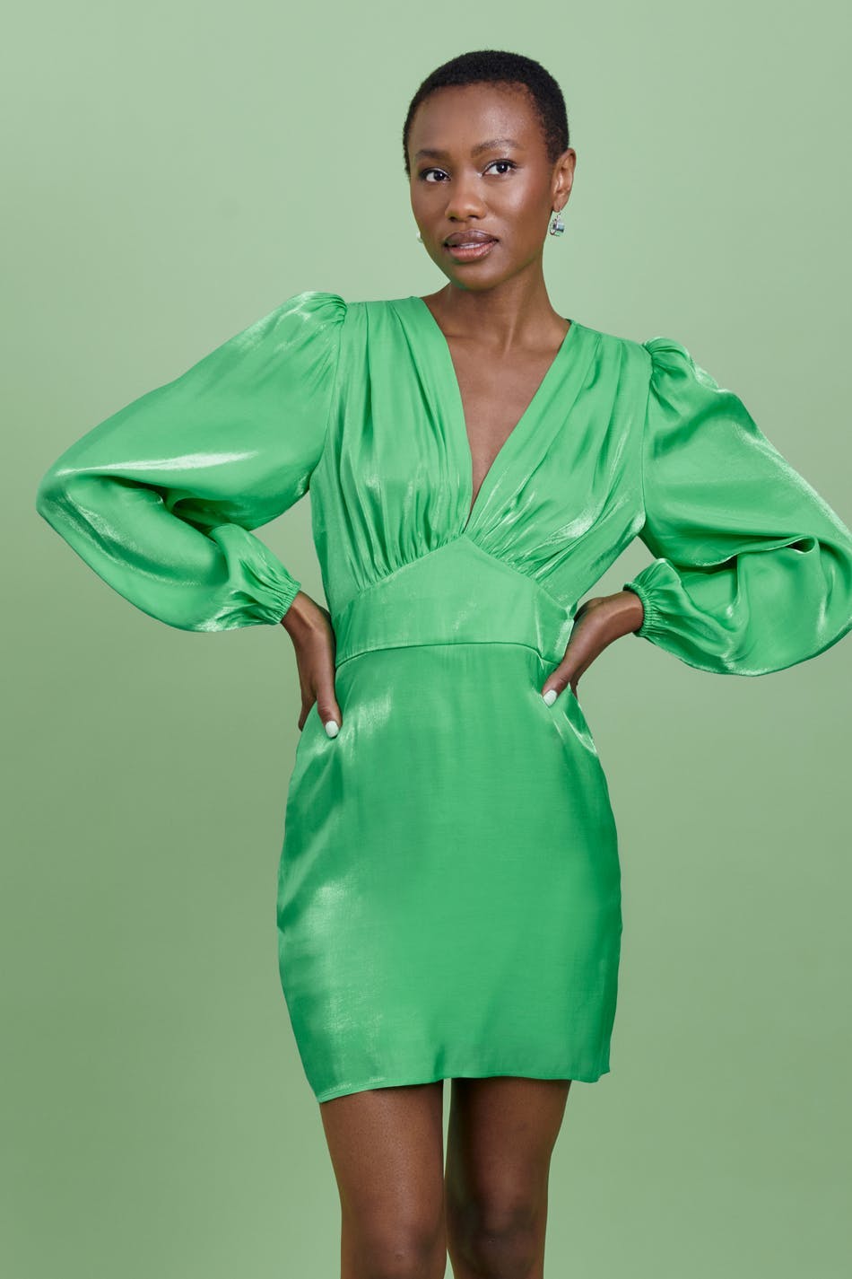 Puff sleeve mini dress