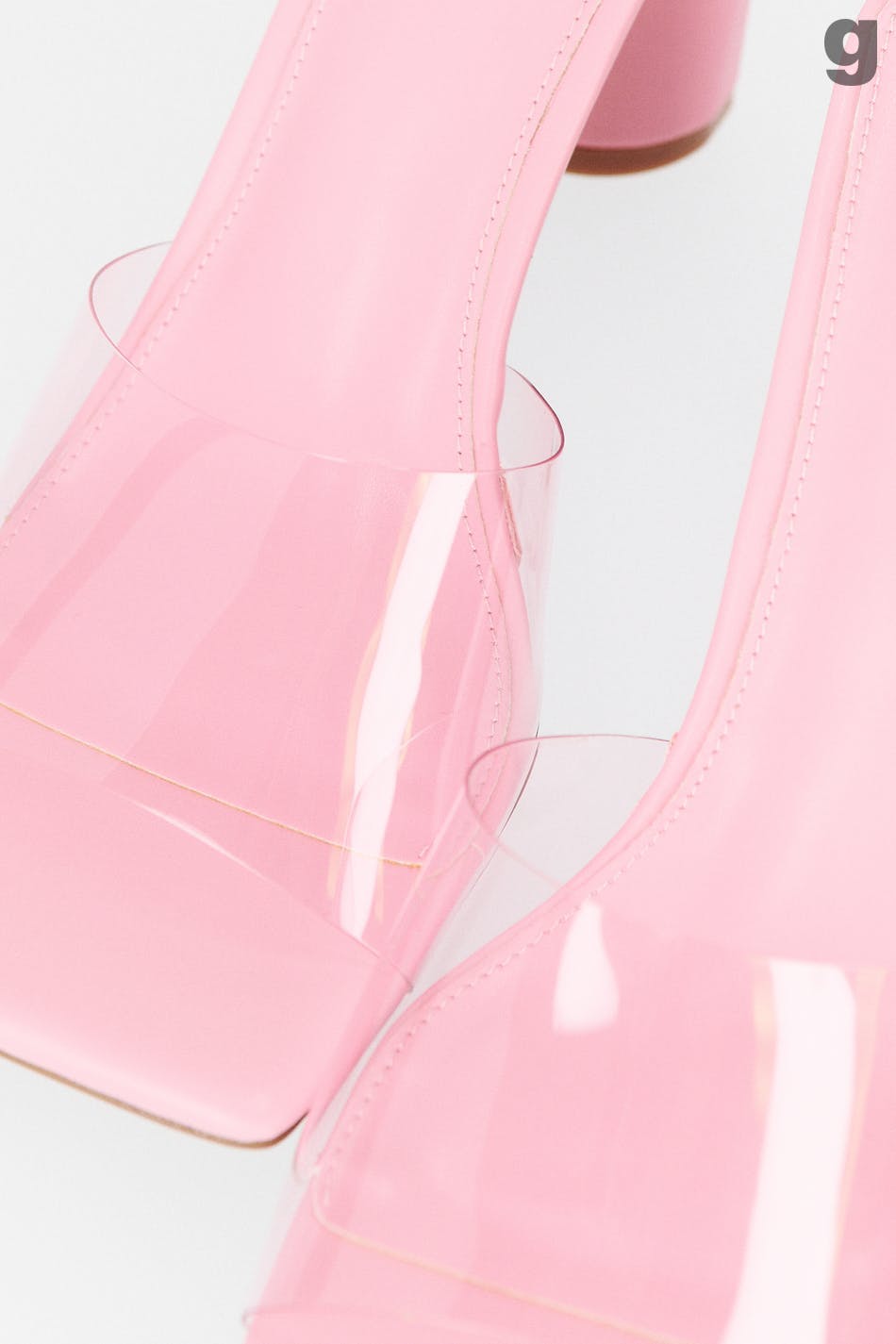 Plastic high heel sandals