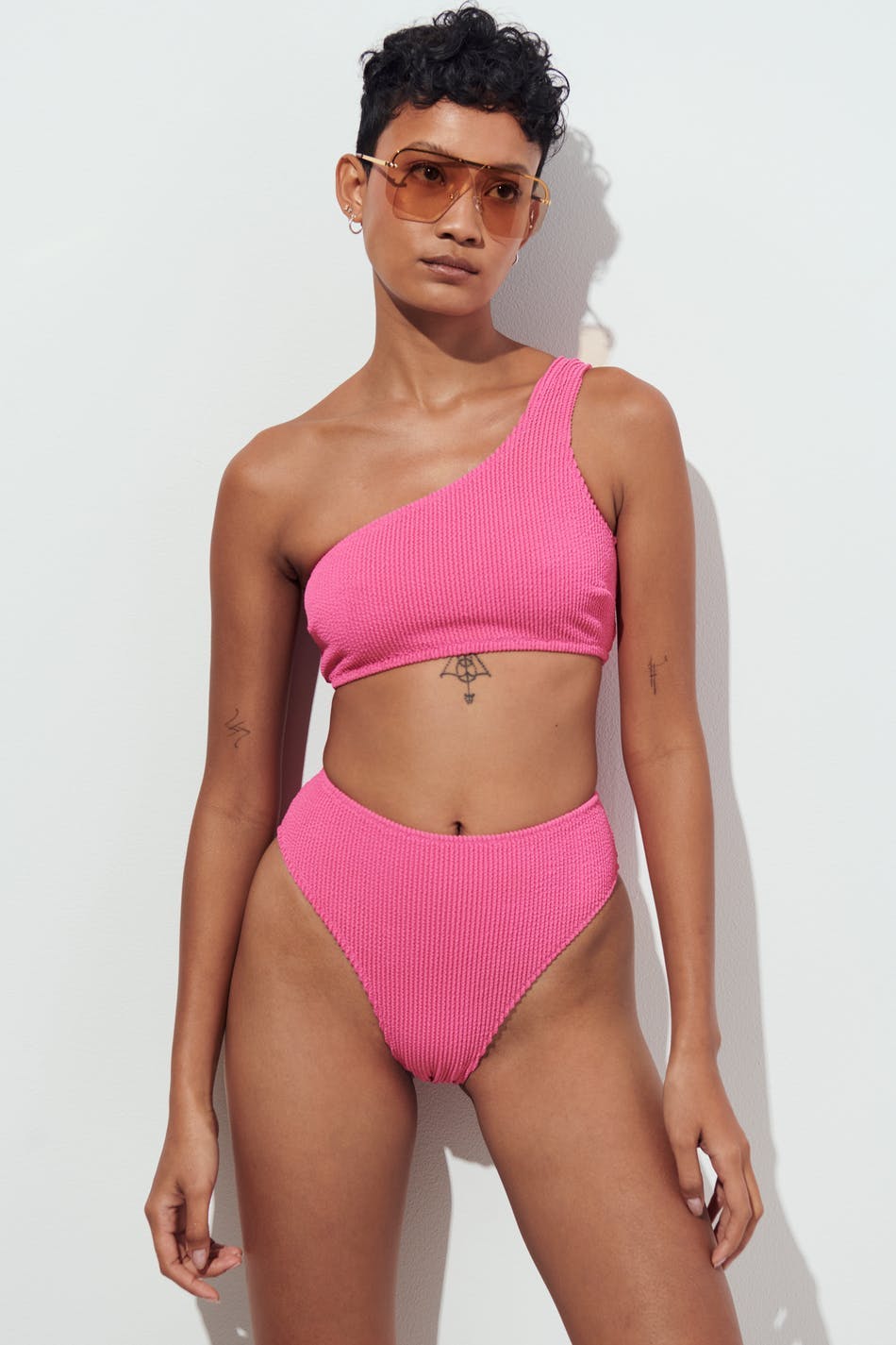 One shoulder bikini top