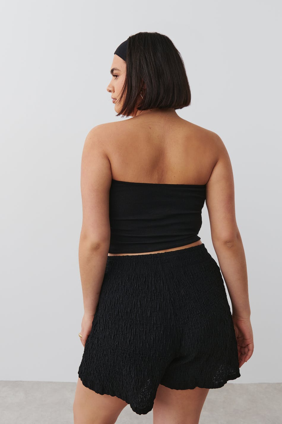 Structured jersey shorts