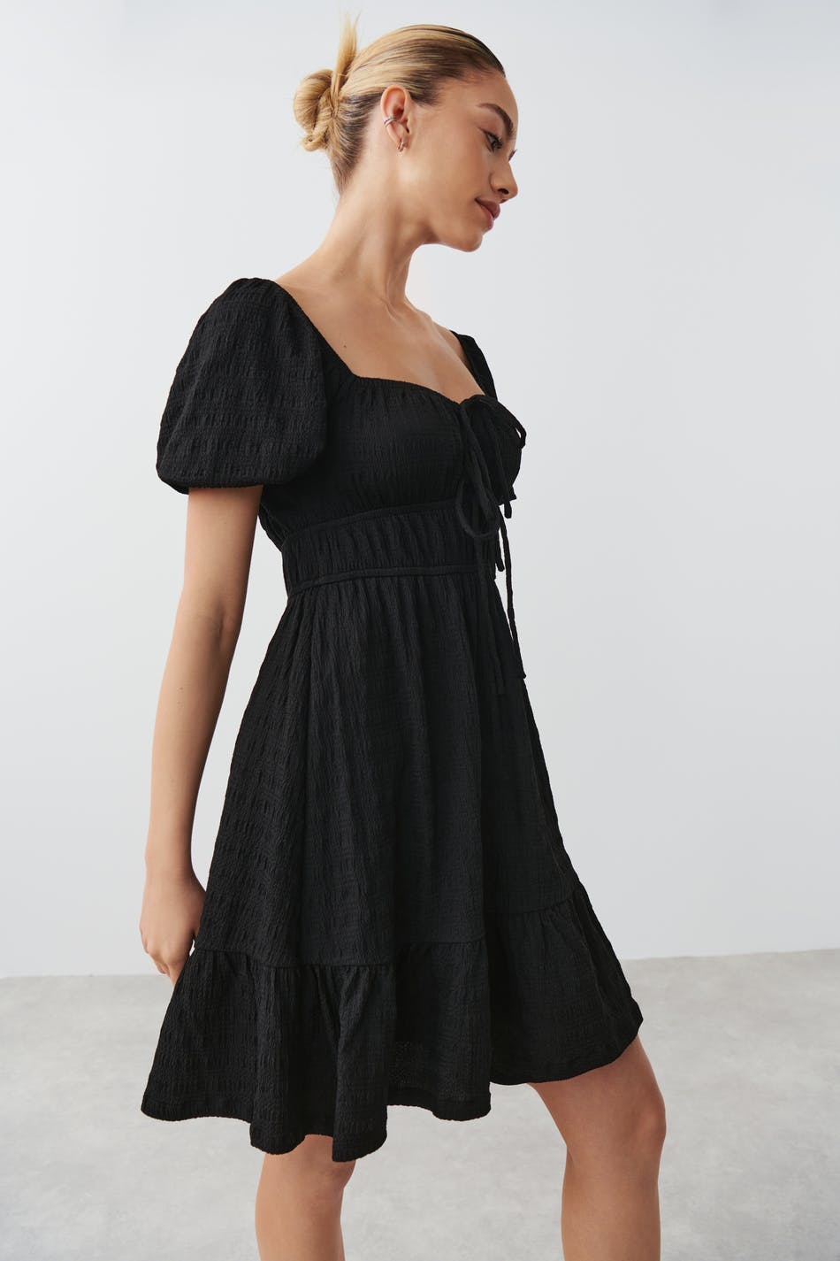 Knot detail mini dress