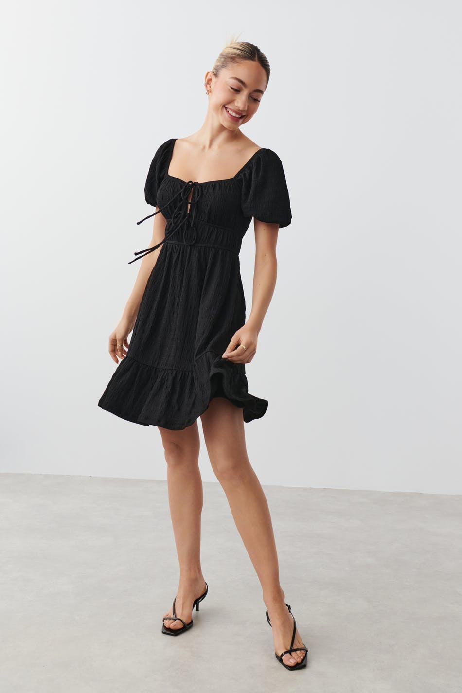 Knot detail mini dress