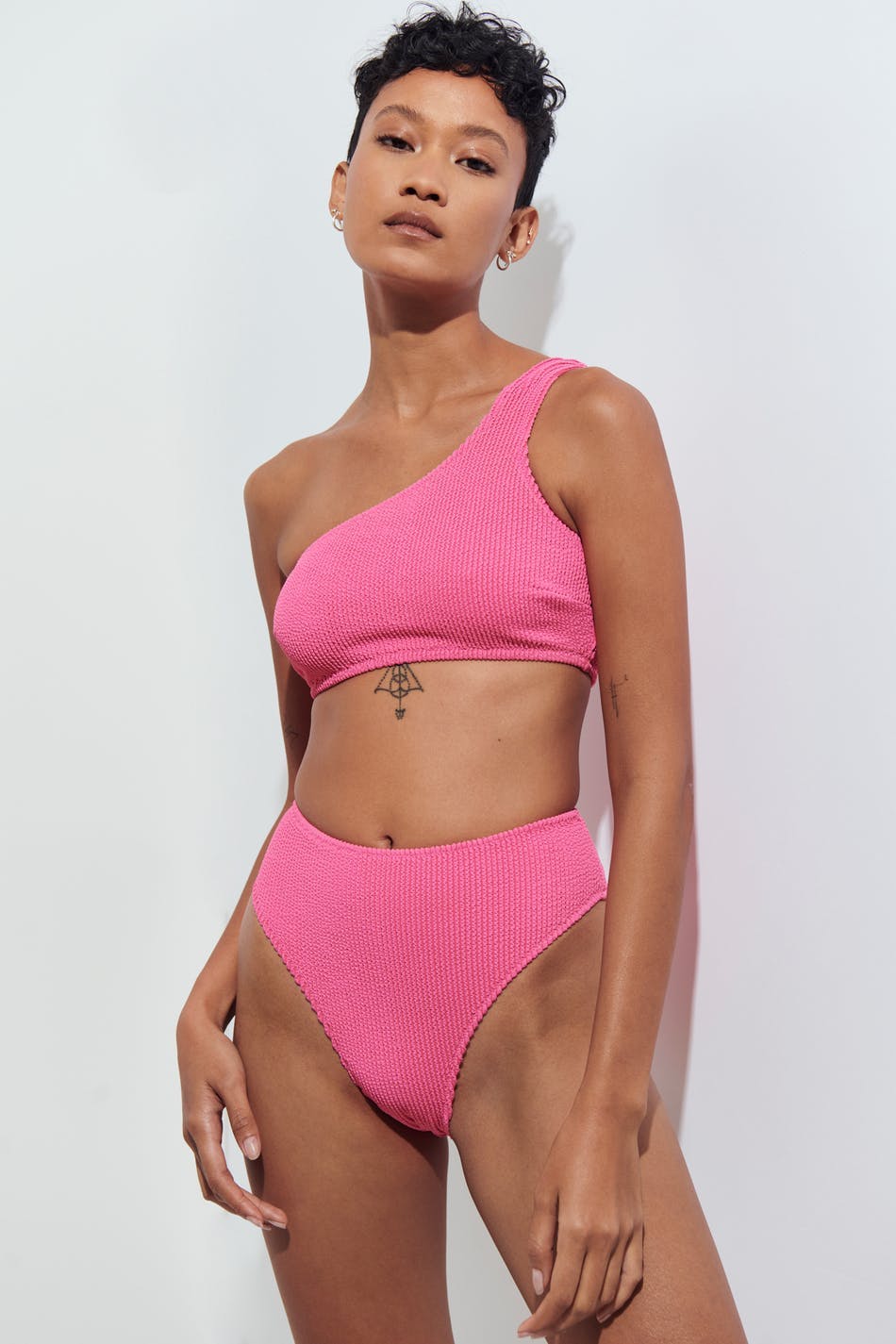Shirred highwaist bikini brief