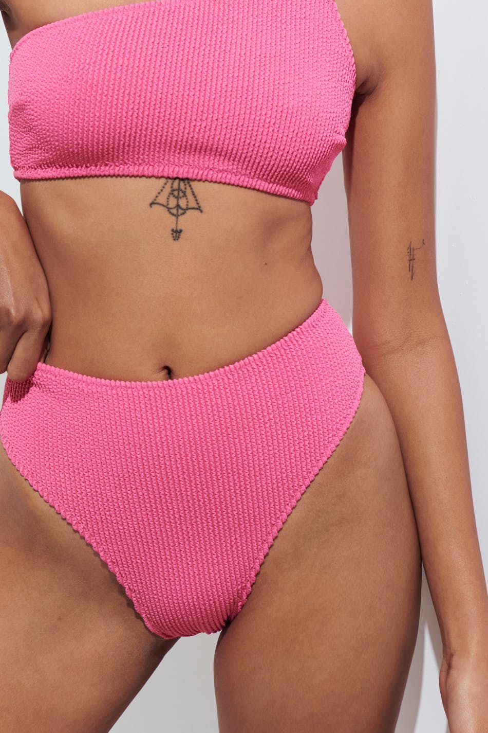 Shirred highwaist bikini brief