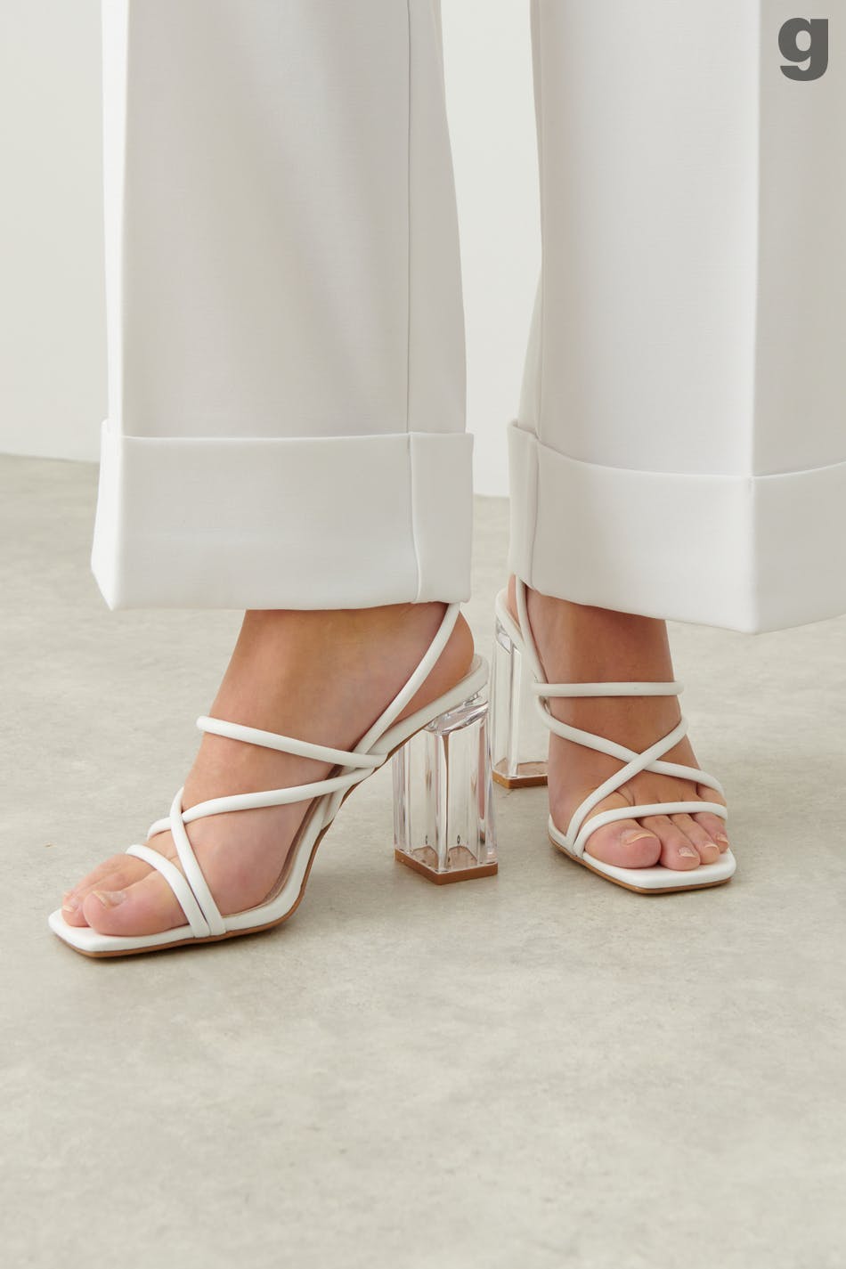 Strappy high heel sandals
