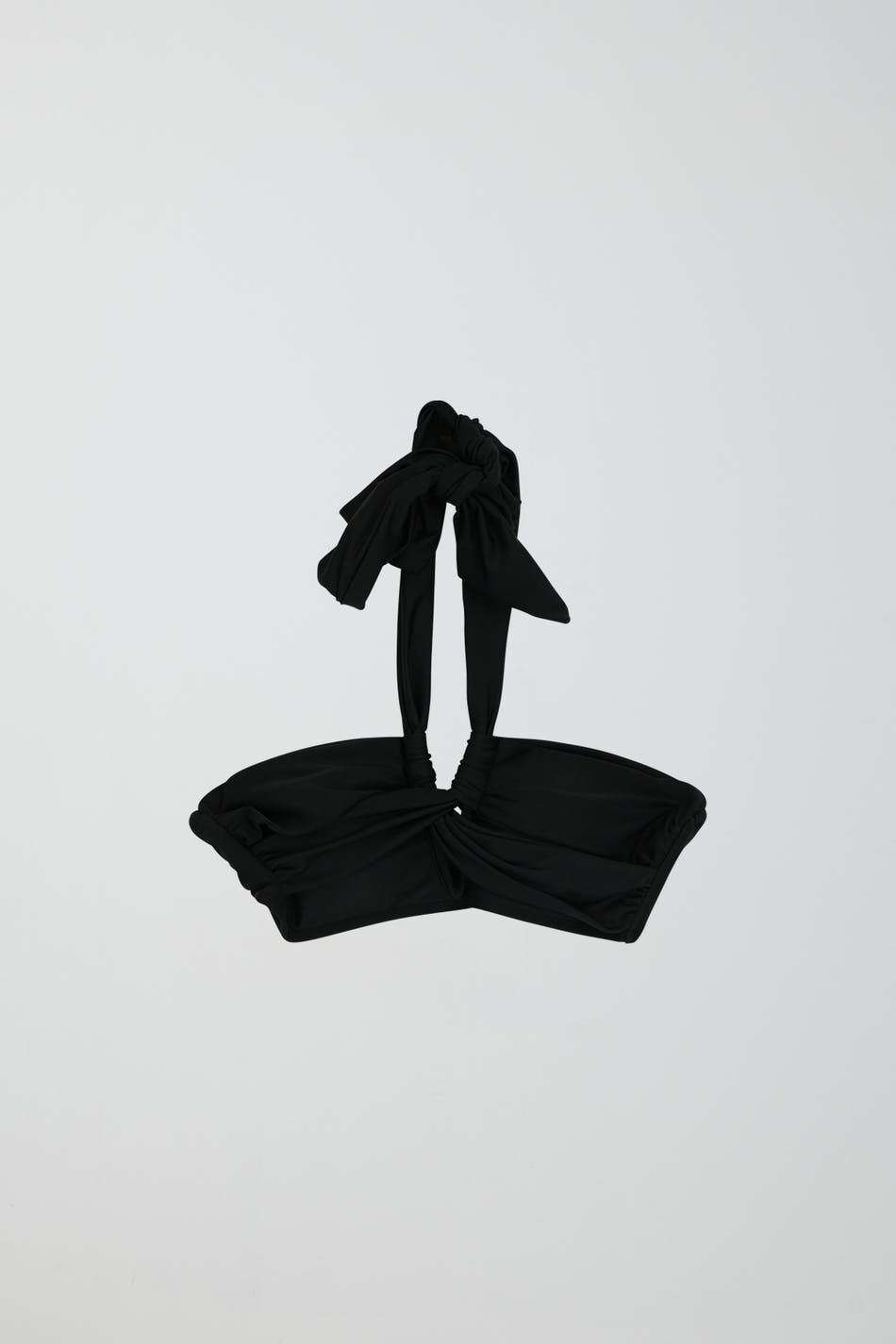 Crossed halterneck bikini top