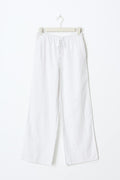 petite linen blend trousers