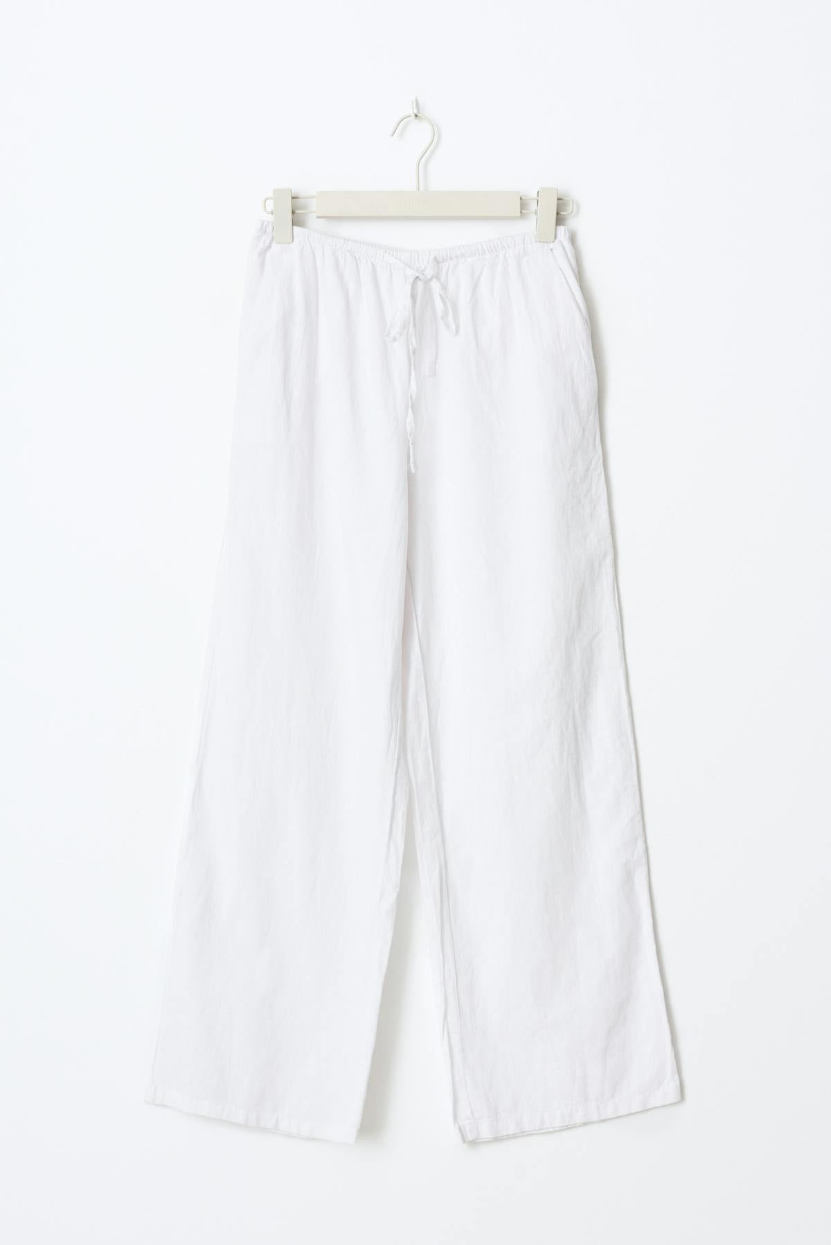 petite linen blend trousers