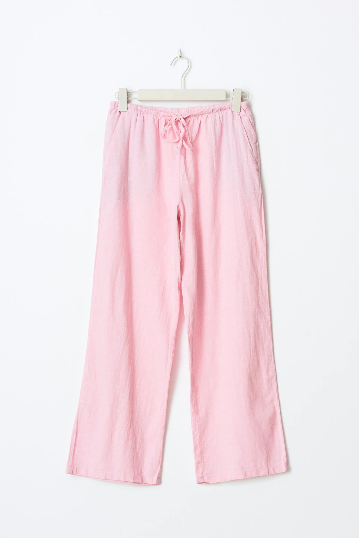 petite linen blend trousers
