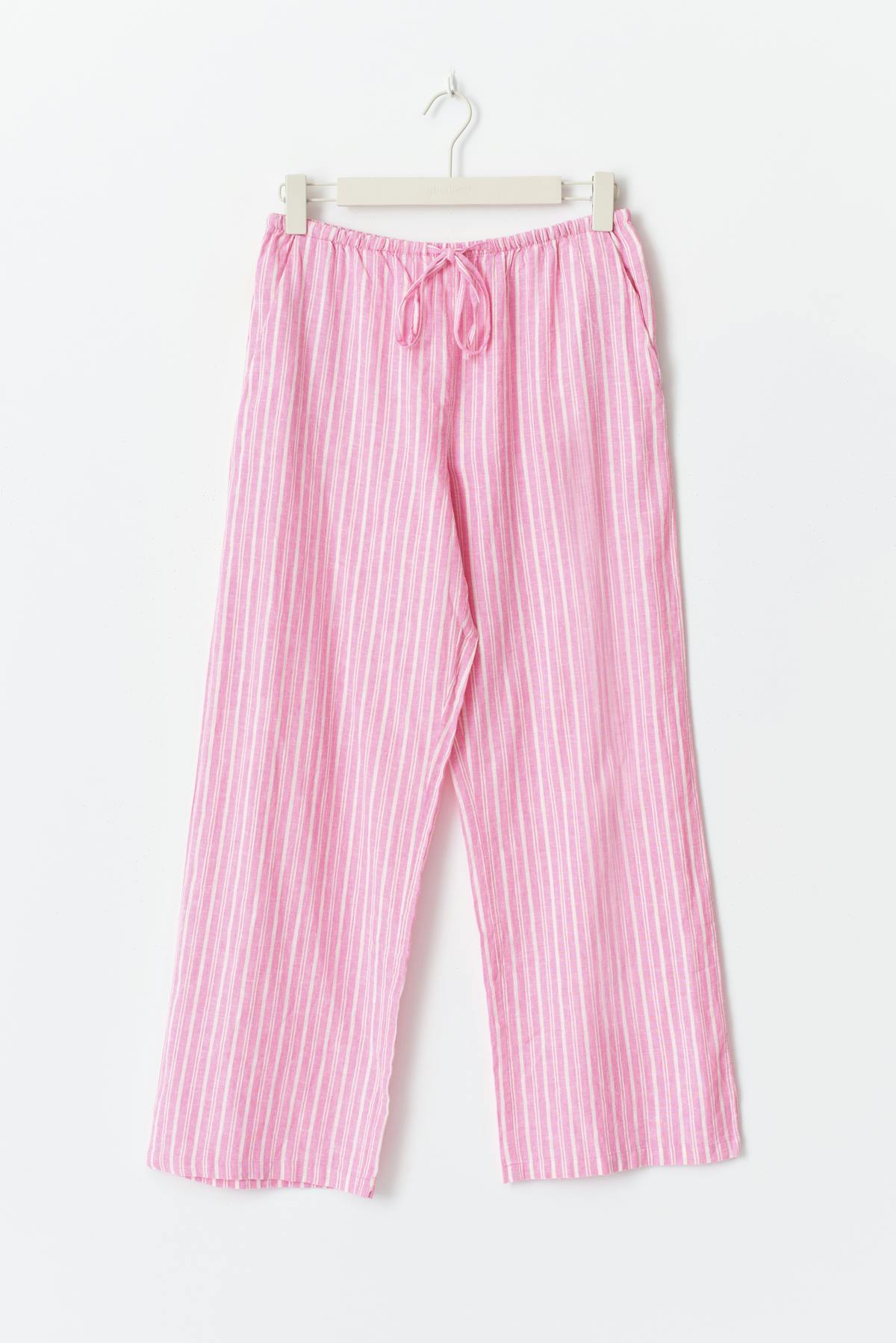petite linen blend trousers