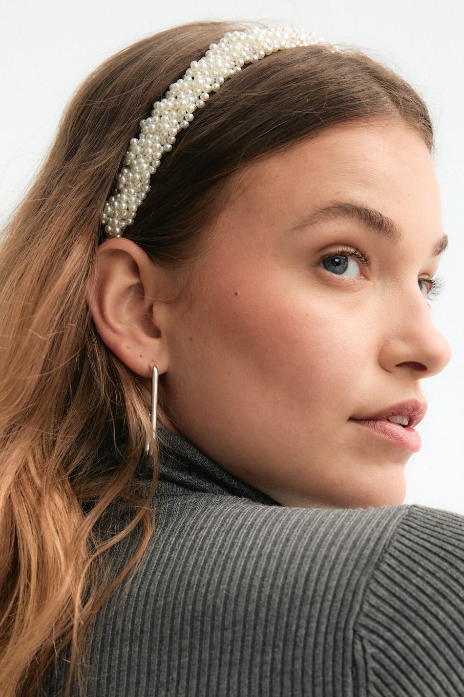 pleated pearl headband