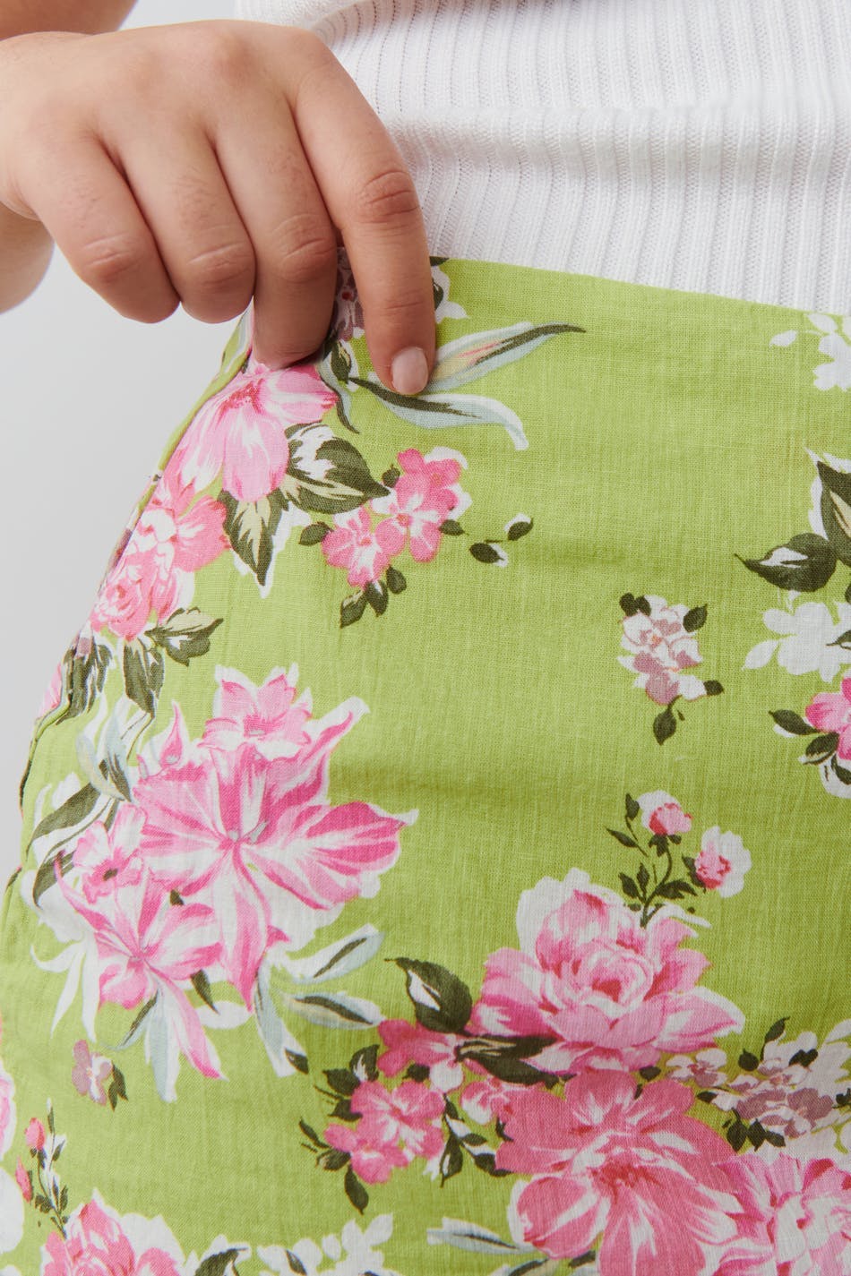 Linen blend skirt