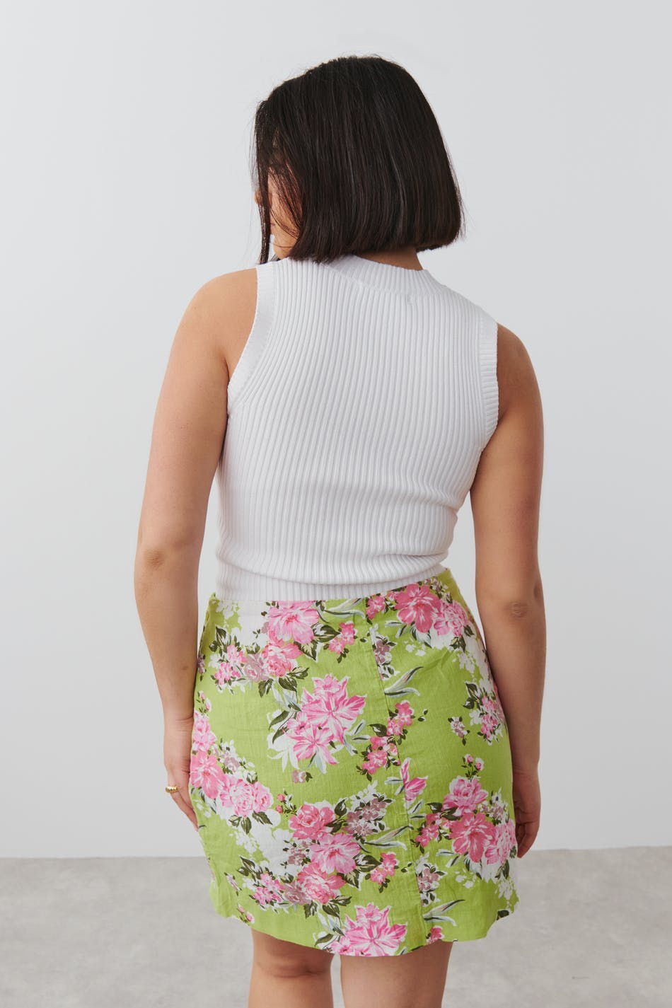 Linen blend skirt