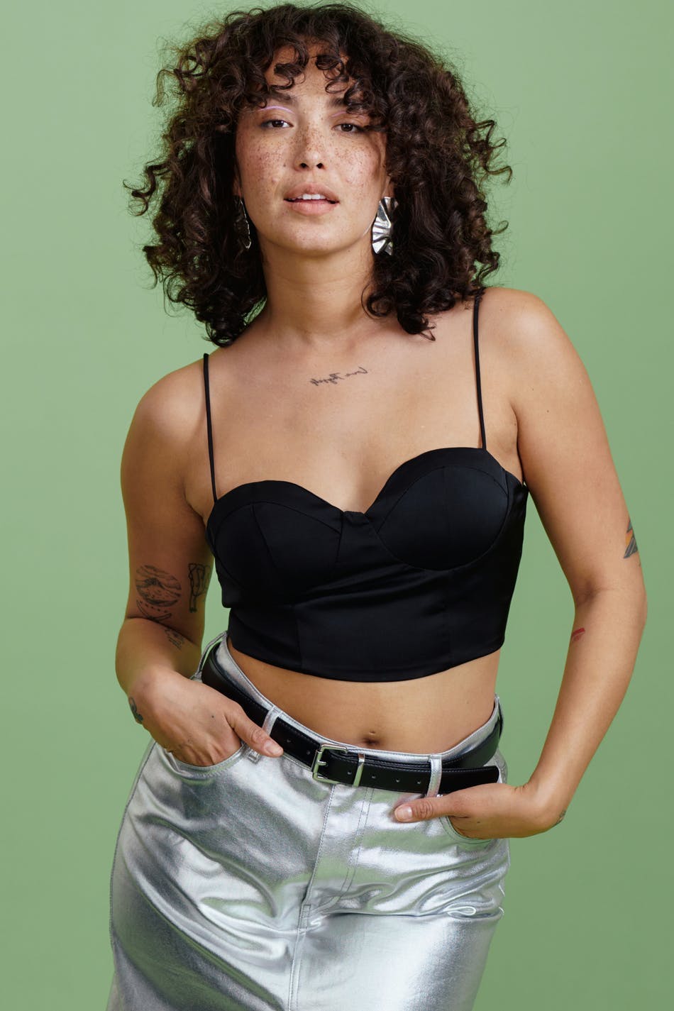 Satin bustier top