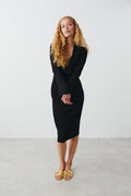 Collar knitted dress