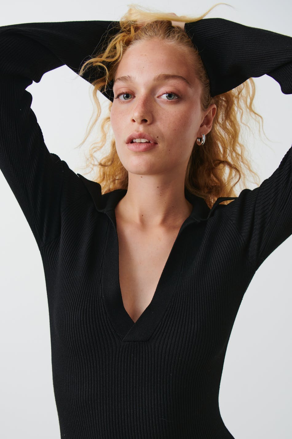 Collar knitted dress