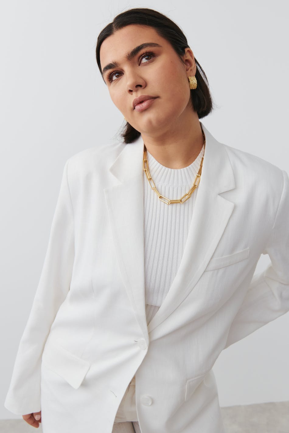 Linen blend blazer