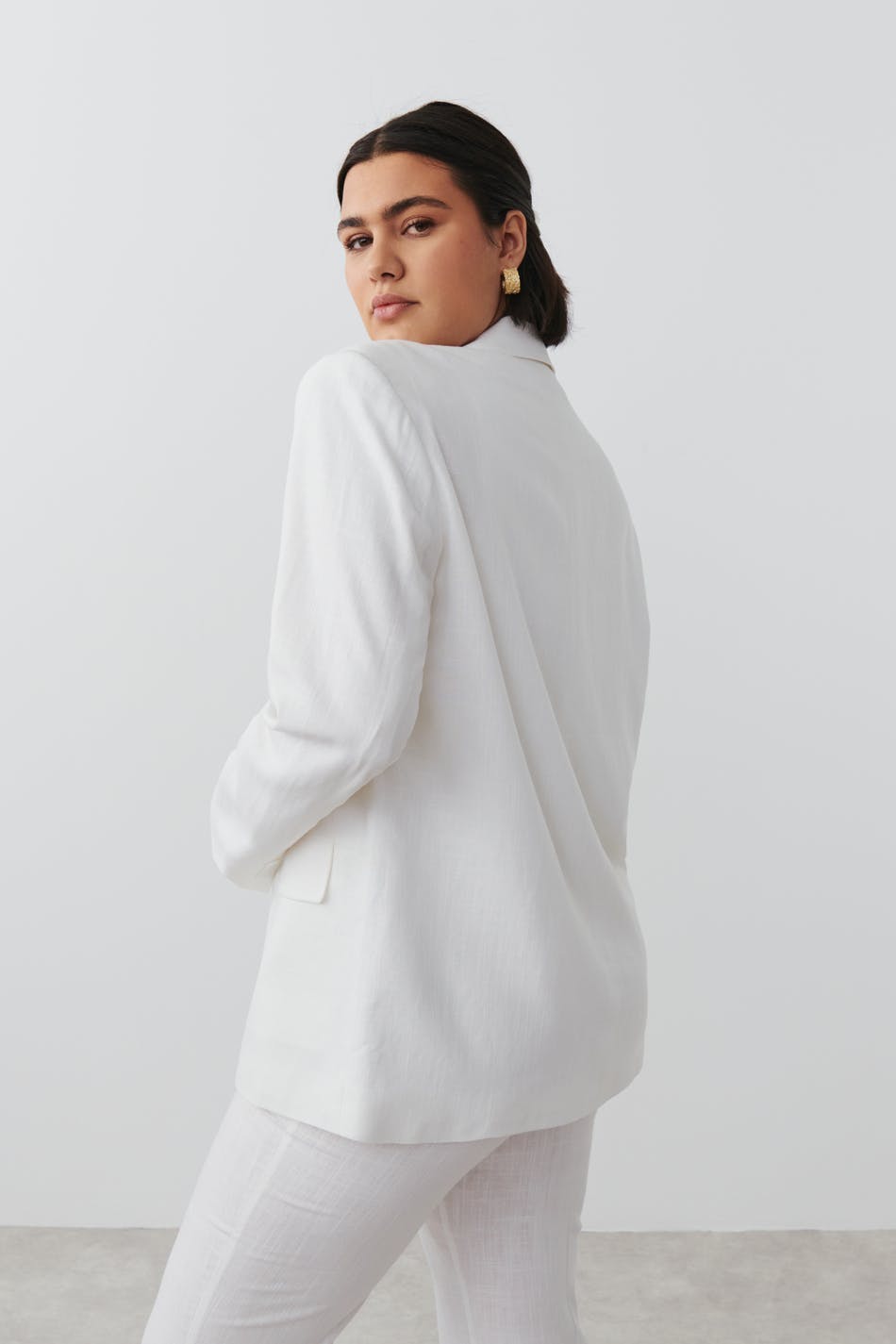 Linen blend blazer