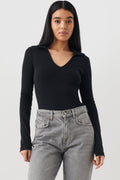 V-neck collar top