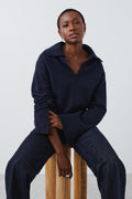 V-neck knitted sweater