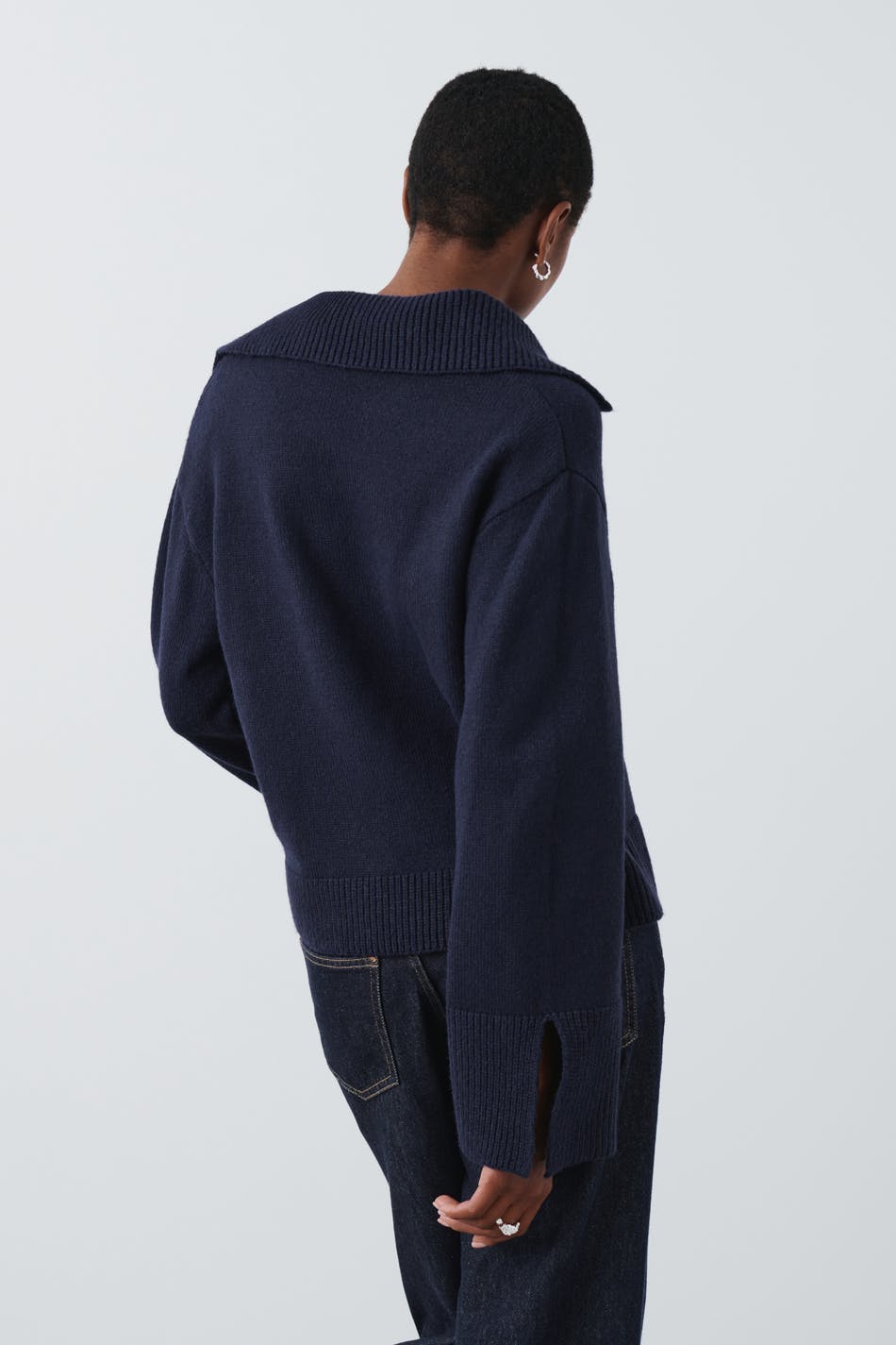 V-neck knitted sweater
